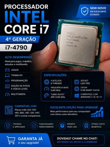 Processador Intel Core i7-4790 4ª Geração - Alto Desempenho