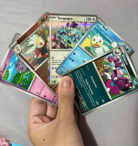 Kit de Cartas Pokémon Com BRILHANTE GARANTIDA (SEM REPETIR) - ORIGINAL