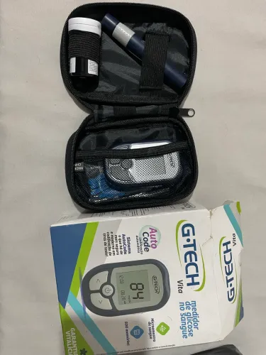 KIT MEDIDOR DE GLICOSE MONITOR GLICEMIA G-TECH VITA COMPLETO