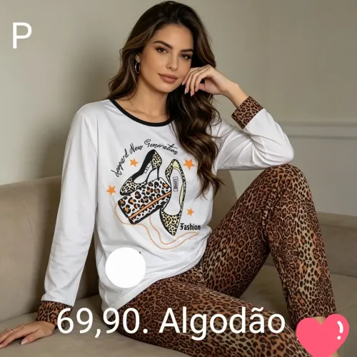 Pijama Algodão  Adulto P