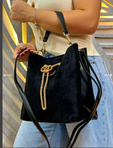 Bolsa Feminina estilo saco preta premium, camurça, elegante| nova