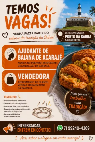 Ajudante e vendedora de acarajé