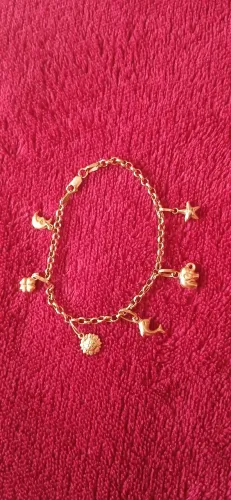 Pulseira com pingentes Ouro 18k 