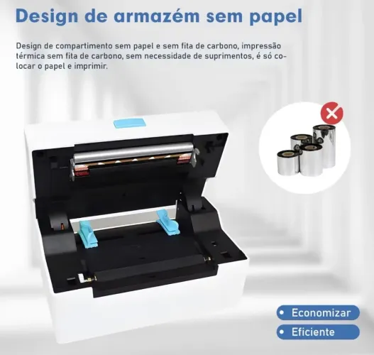 Impressora Térmica De Etiqueta Adesiva 110mm Usb E Bluetooth SEM FIO 203DPI