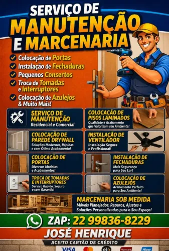 Marcenaria e serviços de manutenção