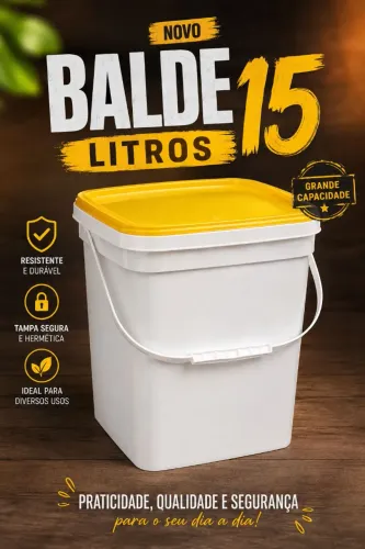 Balde de Plástico 15 Litros