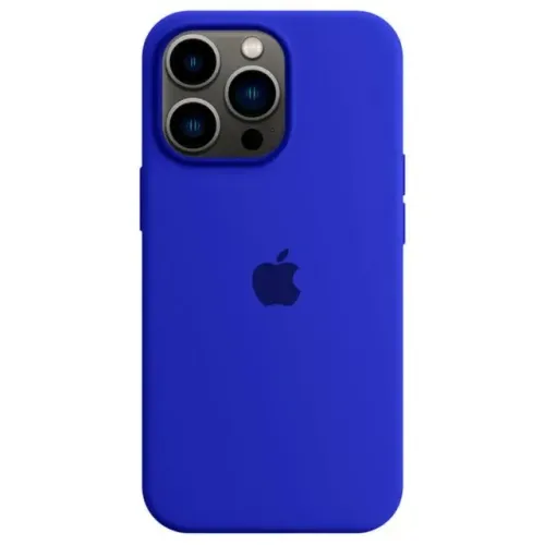 Capa Capinha iPhone 13 Pro Silicone Aveludada Azul Bic