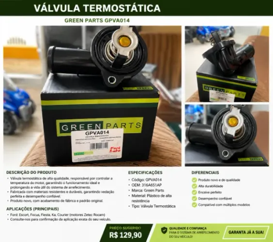 Válvula Termostática Green Parts GPVA014 Produto Novo
