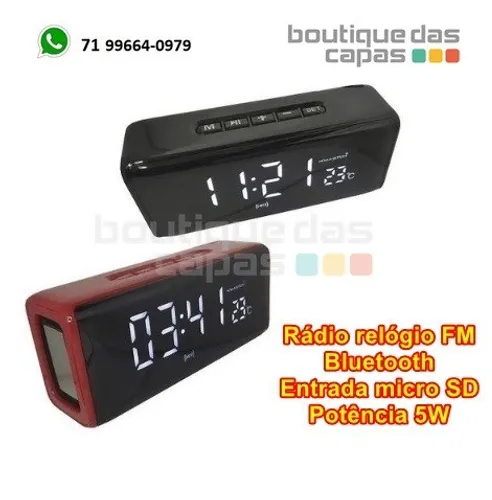 Rádio relógio digital caixa de som bluetooth 5w YR-174