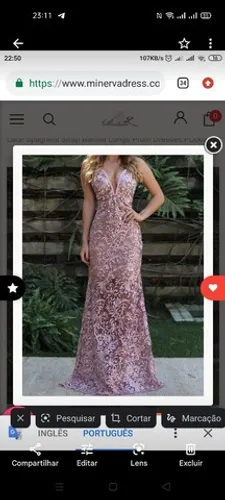 Vestido renda rosê