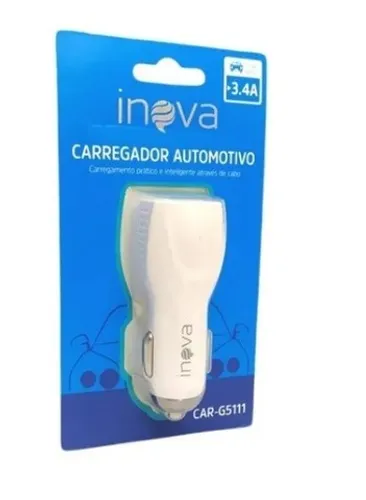 Carregador Veicular 3.4A Rápido Inova 2 Saídas USB (Promoção!!!)