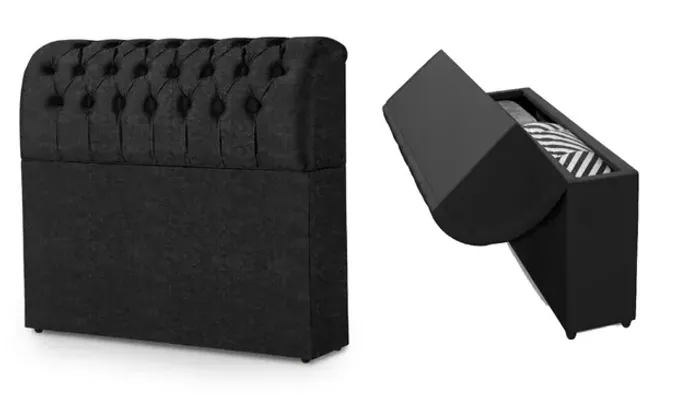 Cabeceira Queen Bau Comodino Veludo Preto Até 12x - Frete Grátis