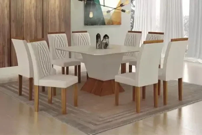 Mesa de Jantar Completa com 8 Cadeiras Larissa p54