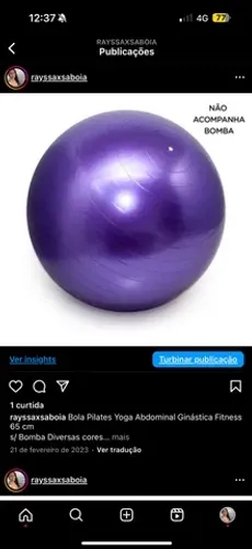 Bola Pilates Yoga Abdominal Ginástica Fitness 65 cm s/ Bomba Diversas cores 
