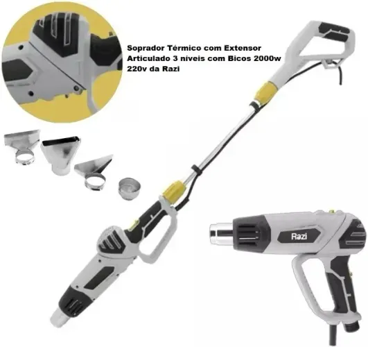 Soprador Térmico com Extensor Articulado com 3 níveis com Bicos 2000w 220v da Razi