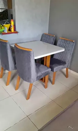 Jogo de mesa 4 cadeiras rubi (nova)
