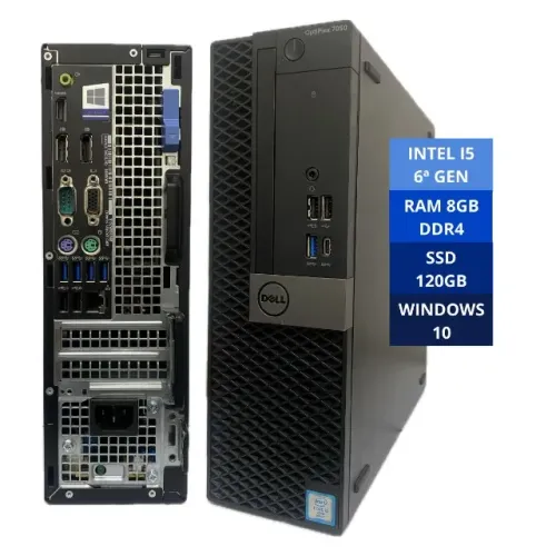 Computador CPU Dell Optiplex 7050 Core I5 6ª Geração 8GB DDR4 SSD 120GB | Windows 10