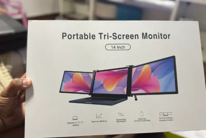 Monitor Portátil Tri-Screen de 14 Polegadas - Leve sua Produtividade a Outro Nível