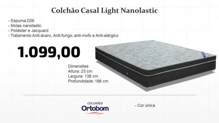 Colchão casal Ligth Nanolastic- ENTREGA HOJE!!