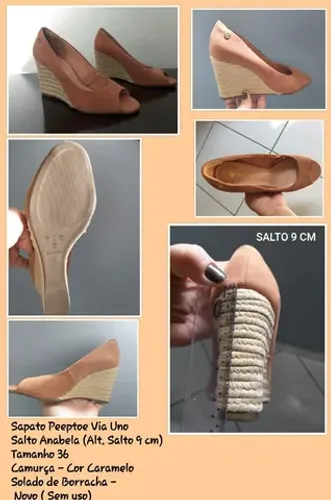 Sapato Peeptoe Via Uno Tamanho 36