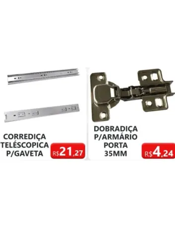Corrediça telescópica/ Dobradiça
