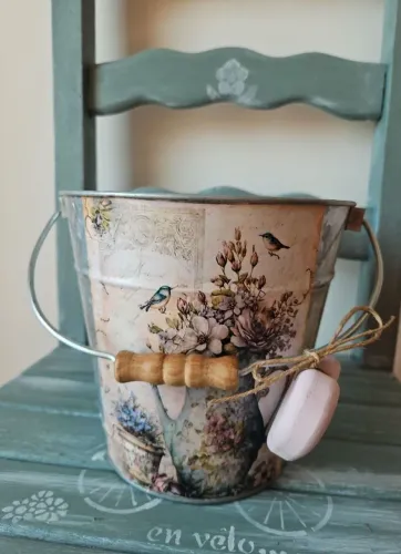 Cachepot balde decorado