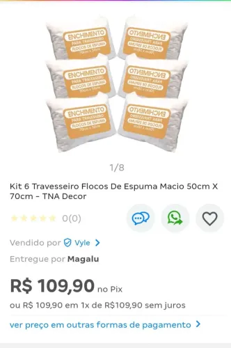 Kit 6 Travesseiros + 6 fronhas grátis 