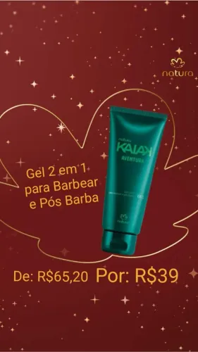 Gel 2 em 1 Kaiak Aventura Para Barbear e Pós Barba 100g Natura
