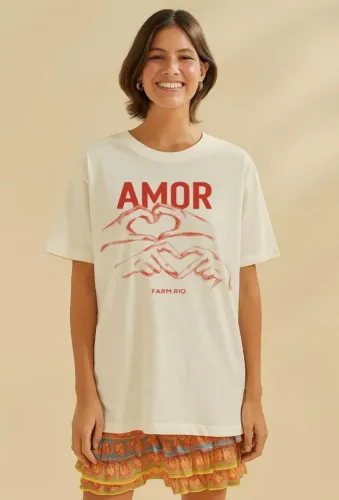 Camisa Feminina Amor . Farm in Rio de janeiro coleção verão carnaval 2026