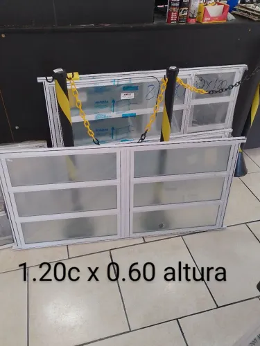 Basculante 6folhas em Alumínio branca vidro mineboreal 1.20x 0.60