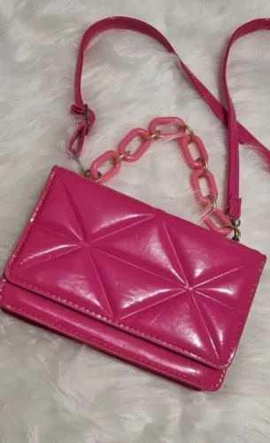 Bolsa feminina rosa tiracolo