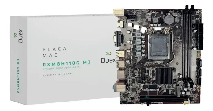 Placa Mãe Duex H110 Lga 1151, Ddr4, Slot M2 Dxmbh110g M2 Cor Preto SEXTA E SETIMA GERAÇÃO