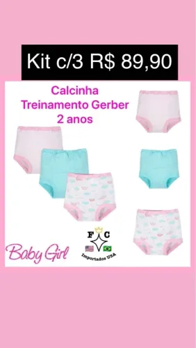 Calcinha Treinamento Gerber com 3 unidades