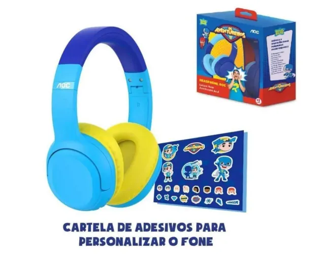 Fone de Ouvido Infantil AOC Aventureros - Novo