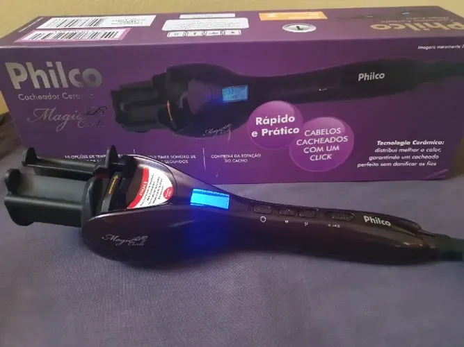 Cacheador Philco Ceramic magic curls automático Bivolt completo