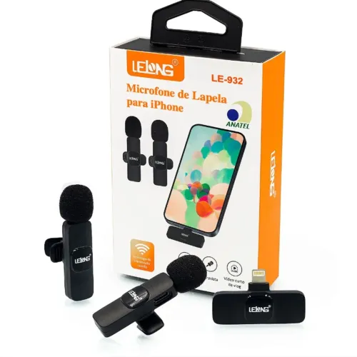 Microfone Lapela Duplo Sem Fio Para Celular iPhone - Lelong LE-932 em São Luís ma