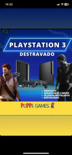 Ps3 destravado com 30 jogos 