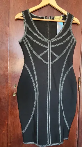 Vestido Elastano Novo festa Zíper costas
