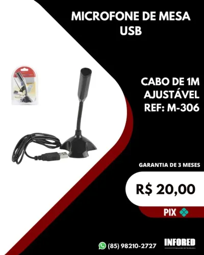 Microfone de mesa USB M-306
