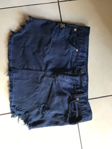 Saia jeans, azul marinho