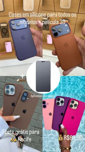 Case iPhone 17 17 pro 17 pro max + película 3D 