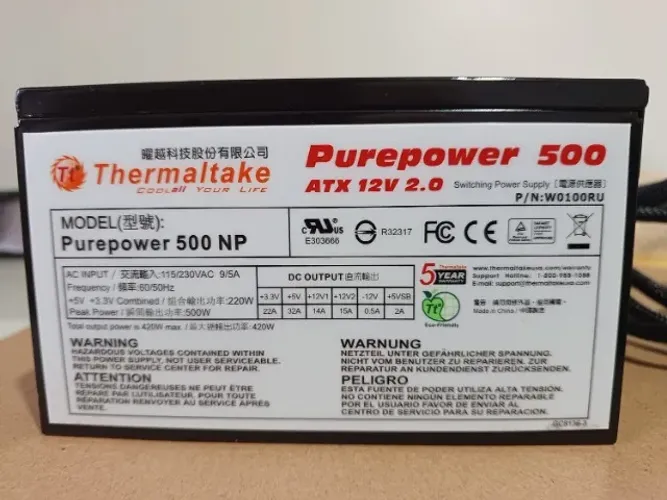  FONTE THERMALTAKE ATX 12V 500W