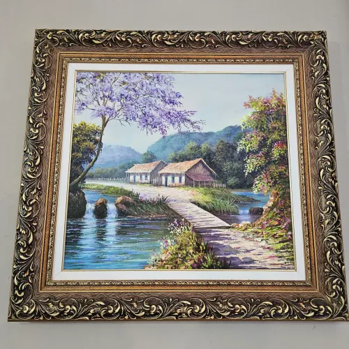 Decoração, quadro natureza artista J. FERNANDO, MOLDURA RESINADA