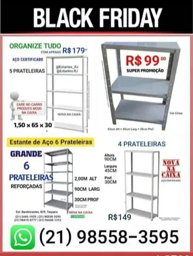 Estantes de Aço a partir de R$99,00