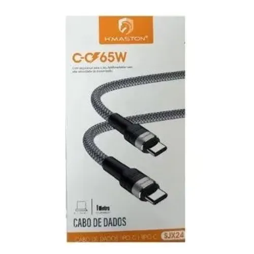 Cabo Carregador De Dados 65w Nylon Hmaston Turbo Tipo C Para Tipo C