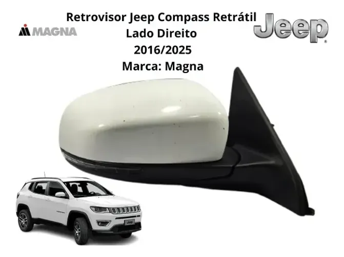 Retrovisor Jeep Compass Trailhawk 2021 2022 Lado Direito (Usado)