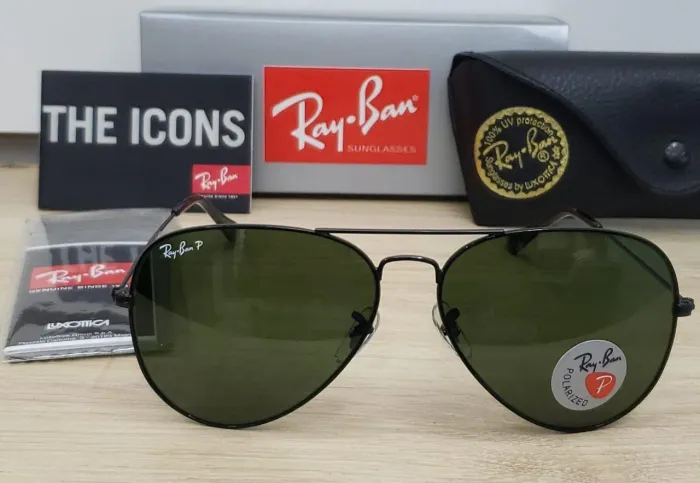 Ray ban aviador polarizado rb3026 preto oculos de sol masculino
