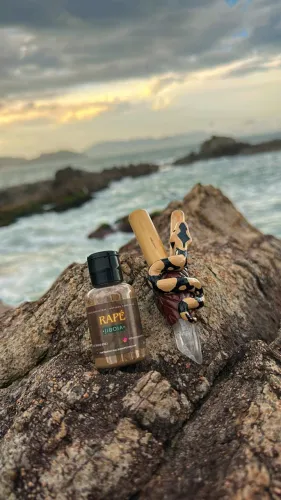 Kuripe Autoaplicador Rapé Personalizado com Ponta de Cristal de Quartzo