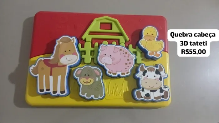 Quebra-Cabeça 3D Infantil Fazendinha marca tateti