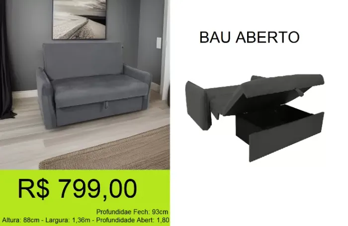 Sofá cama com conforto inigualável